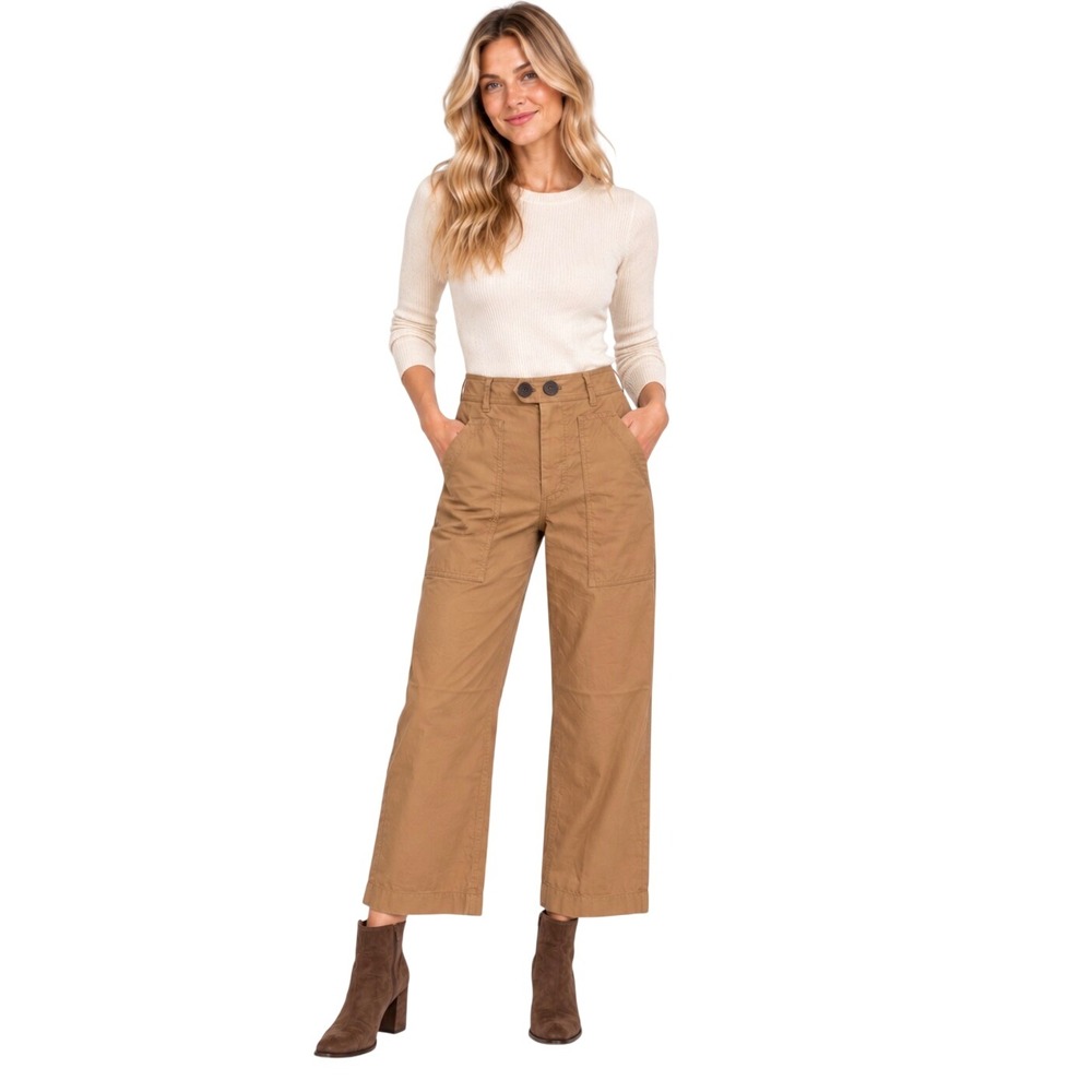 Maeve Anthropologie Womens Size 4 Brown Wide Leg Utility Pants OB1305789